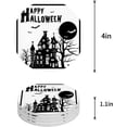 thumbnail image 1 of FMSHPON Happy Halloween Horror Castle and Trees White Set of 6 Round Coaster for Drinks, Absorbent Ceramic Stone Coasters Cup Mat with Cork Base for Home Kitchen Room Coffee Table Bar Decor, 1 of 6