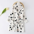 thumbnail image 2 of Girls Boys Long Sleeved Bathrobe Cartoon Hooded With Pockets Warm Robe Pajamas Homewear, 2 of 3