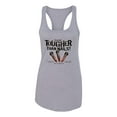 thumbnail image 2 of My Savior is Tougher than Nails Bible Verse | Female Inspirational/Christian Jersey Racerback Tank Top, Heather Grey, Small, 2 of 3