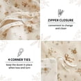 thumbnail image 5 of NAYOROOM Beige Bow Floral 100% Cotton Duvet Cover Queen Set, 3 Piece Romantic Floral Super Soft Breathable Comforter Cover, 5 of 9