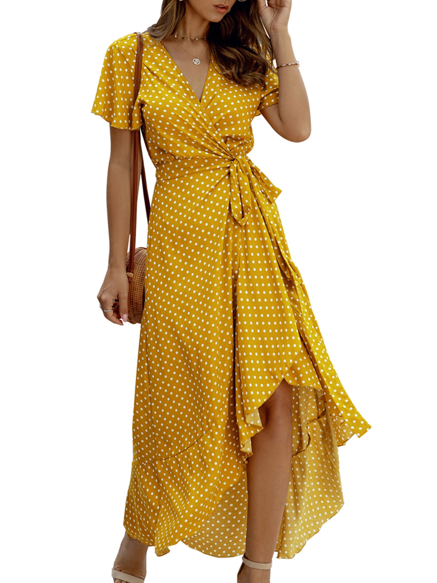 walmart yellow floral dress
