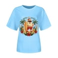 thumbnail image 5 of Drie Christmas Girls Tshirt Womens Summer Tops T Shirts Business Casual Dressy Spring Fashion Outfits Cute Trendy Clothes Sky Blue,XXXL, 5 of 6