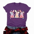 thumbnail image 6 of mgoYE Easter T Shirt for Women Easter Shirts for Women Happy Bunny Tshirt Cute Neck Easter Egg Rabbit Teacher Tee Graphic(Purple,L), 6 of 9