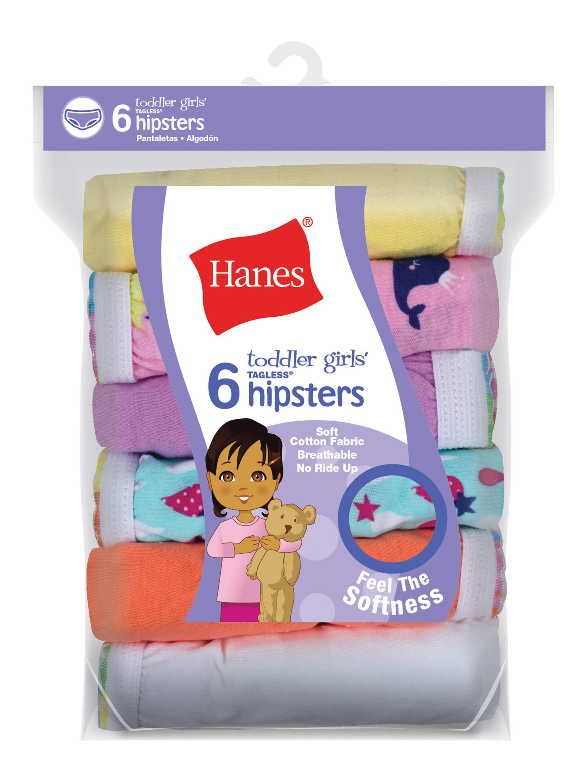 Hanes Toddler Girl Hipster Panty, 6 Pack, Sizes 2T-5T - image 3 of 4