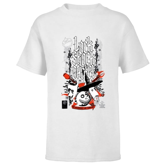 Tim Burton’s Nightmare Before Christmas Lock Shock Barrel - Short Sleeve T-Shirt for Kids - Customized-White