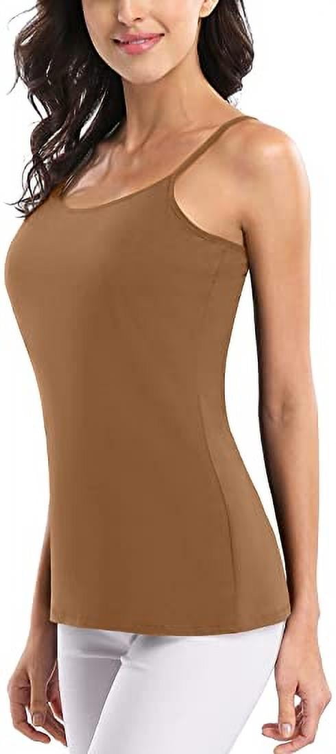 EHQJNJ Camisole Tops for Women Built in Bra Brown Women Wooden Ear Edge  Hanging Neck Sling Two Wear Chest Wrap Top Vest Womens Camisole Tank Tops
