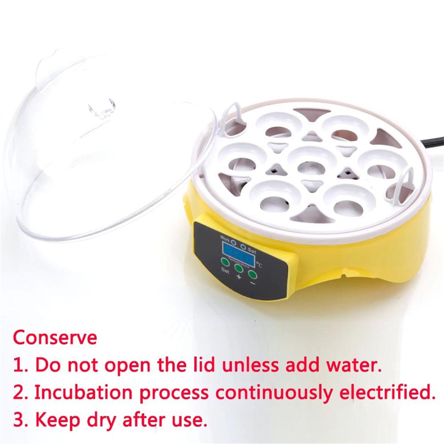 Canddidliike Mini Egg Incubator, 7 Eggs Automatic Poultry Hatcher Machine Breeder for Hatching Chicken Duck Goose Quail Birds Canddidliike Mini Egg Incubator, 7 Eggs Automatic Poultry Hatcher Machine Breeder for Hatching Chicken Duck Goose Quail Birds