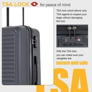 Travelhouse 3 Piece Hardside Luggage Set Hardshell Lightweight Suitcase with TSA Lock Spinner Wheels 20in24in28in.(Black)