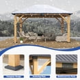 thumbnail image 6 of Howsvn 13 ft. x 15 ft Outdoor Hip Roof Spruce Wooden Gazebo, Heavy-duty Hard Top Steel Metal Roof Gazebo Pavilion, Weather Protected Permanent Canopy for Patio, Garden, Backyard, 6 of 10