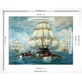 thumbnail image 5 of Art.com Chase Of The USS Constitution Art Print by Anton Otto Fischer, White Frame Wall Art, 21" x 17", 5 of 5