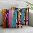 thumbnail image 3 of ONETECH Abstract Throw Pillow Cushion Cover, Multicolored Expressionist Work of Art Vibrant Rainbow Design Tainted Pattern, Decorative Square Pillow Case, Rainbow Color, 3 of 5