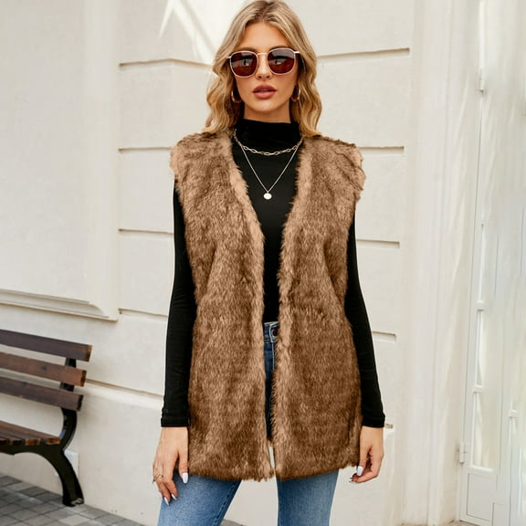 Gaexia Vest for Women Plus Size,Elegant V-Neck Vest for Women All-Season Comfortable Outerwear with Soft