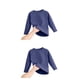 thumbnail image 2 of Qarigey Ropa interior térmica Camisetas gruesas superiores Ropa de dormir amigable con la piel Ropa para el hogar Azul 120, Altura 110-120cm 2Conjunto, 2 of 6