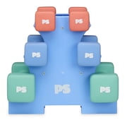 POPSUGAR 32lb Neoprene Dumbbell Set with Rack, 3lb, 5lb & 8lb Hand Weights for Strength Training, Home Workouts & Pilates