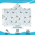thumbnail image 2 of Pug and Footprints Hooded Bath Towel，60"x35" for Ages 3 To 12 Kids, Quick Dry Lightweight Soft Microfiber Hood Beach Towel Cover Up for Kids, 2 of 7