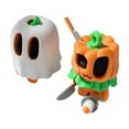 thumbnail image 4 of 3D Printed Pumpkinman Pencil Transformation Decoration Figure, Adorable 3D Printed Doll With Pumpkin Head Green Collar, Perfect For Holiday Gifts Home Car, 4 of 5