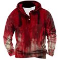 thumbnail image 1 of Pisexur Chandail en Molleton Homme Confortable à Capuche Manches Longues Mode Poches Imprimé Rouge,m, 1 of 3
