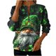 thumbnail image 3 of TaTaai Ladies Fashion St. Patrick's Day Printed Loose Round Neck Sweatshirt Long Sleeve Casual Top Soft Comfortable for Daily Home Office Streetwear Spring Fall Winter Gift, 3 of 5