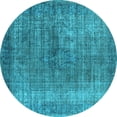 thumbnail image 1 of Ahgly Company Indoor Round Oriental Light Blue Industrial Area Rugs, 8' Round, 1 of 4