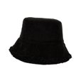 thumbnail image 1 of Elegante sombrero de cubo de felpa Cómodas gorras de pescador Versátiles térmicas peludas Mujeres Otoño Invierno Sombrero para viajes al aire libre Negro Soledad Sombrero de copa, 1 of 10