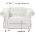 thumbnail image 5 of Holaki 39" Chesterfield Fabric Single Sofa Furniture,Upholstered Sofa with Tufted Back,Roll Arm Classic Chesterfield Settee Couches for Living Room,Office, 5 of 7
