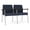 Adler-Castillo Blue, variant on Mystic Reception Waiting Room Steel Tandem Seating / Silver Steel / Blue
