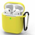 thumbnail image 1 of For Airpods Case Compatible With Airpods 1 & 2 Front-Led Visible Case Cover Skin With Carabiner Scratch-Resistant Case-Yellow, 1 of 6