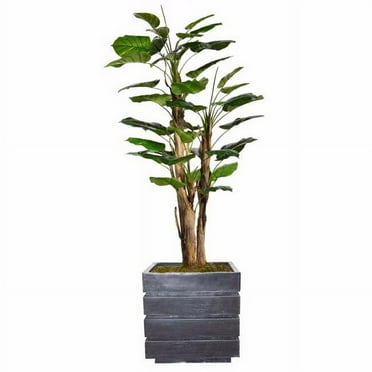 Vintage Home Artificial Faux Real Touch 72" Tall Scindapsus Aureus With Burlap Kit And Fiberstone Planter