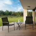 thumbnail image 7 of Sobaniilo 3 Pcs Steel Outdoor Bistro Sets with Porch Chairs and Coffee Table, Black, 7 of 7