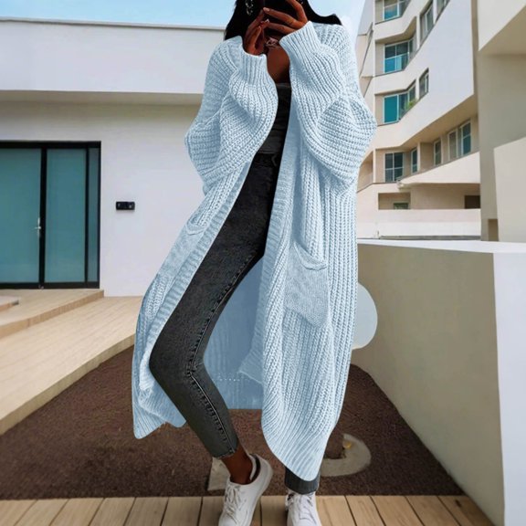 YUNAFFT Soft Warm Longline Cardigan with Button Front Casual Knit Sweater Coat for Women
