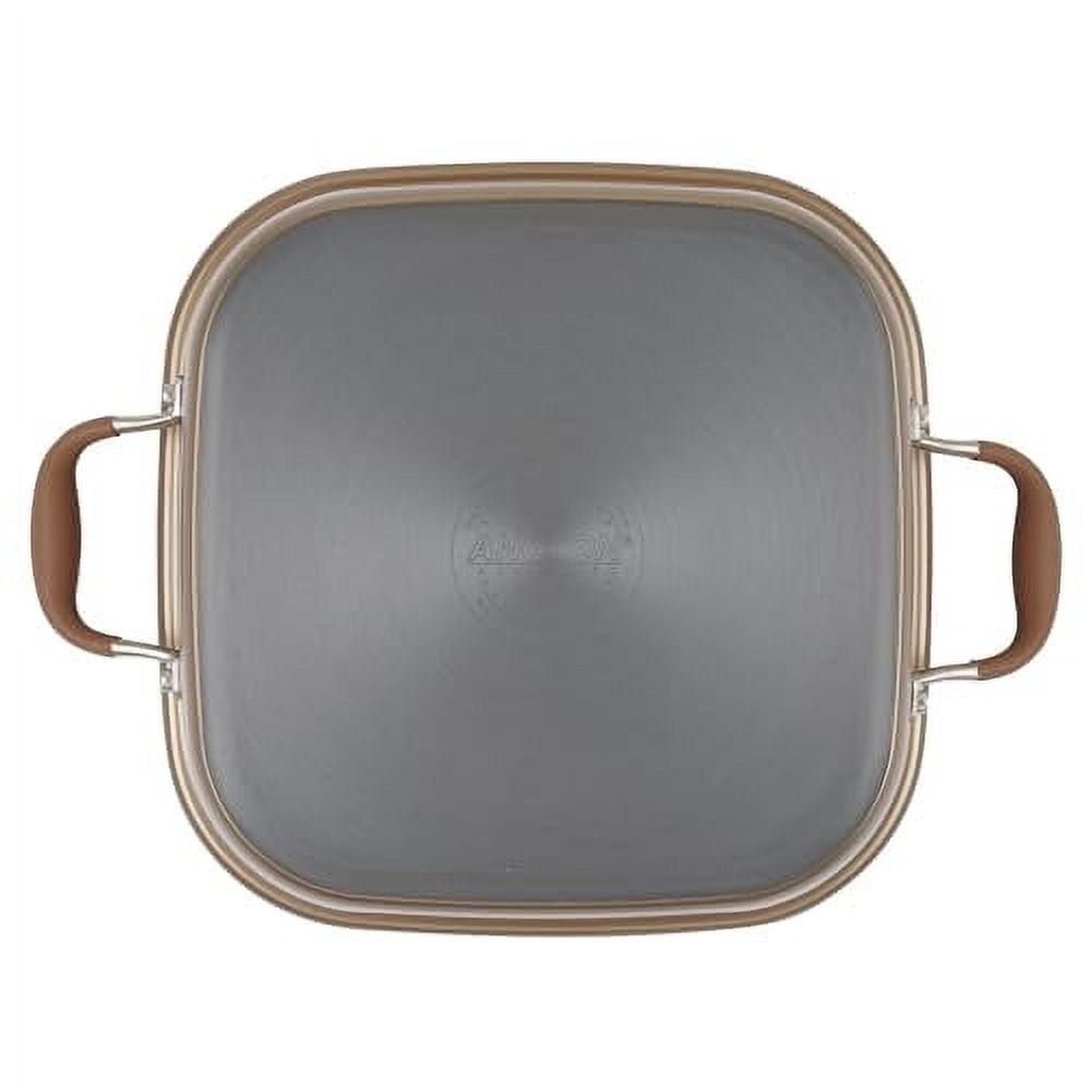 Anolon Advanced Nonstick 2-in-1 Deep Square Grill Pan and Roaster, 11-Inch, Umber