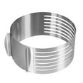 thumbnail image 2 of Dianli Adjustable Stainless Steel Cake Ring Slicer 6 to 8 Inch Multi Size Baking Mold Layered Cake Frame with Locking Handles for Tiramisu Pudding Jelly Mousse Round Baking Supplies, 2 of 9
