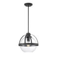 thumbnail image 1 of Savoy House Pendleton 14" Matte Black Pendant Light with Glass Shade, 1 of 2
