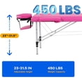 thumbnail image 6 of CL.HPAHKL Massage Table Portable, 2 Fold Lash Bed Massage Bed, Adjustable Height, Sturdy Aluminum Frame, Esthetician Bed for Tattoo, Facial, Lash, Physical Therapy, Pink, 6 of 7