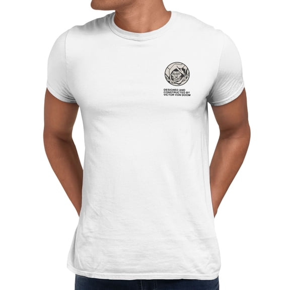 Marvel Comics Design by Dr. Doom Men's T Shirt (White, S-XXXL)