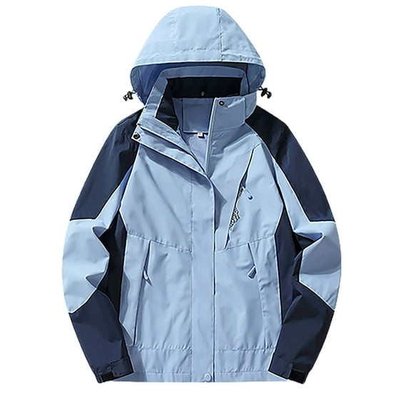Mens Casual Jackets Fall Outdoor Mountaineering Sports Fashion Loose Coats Outerwear for Men Light Blue XXXXL