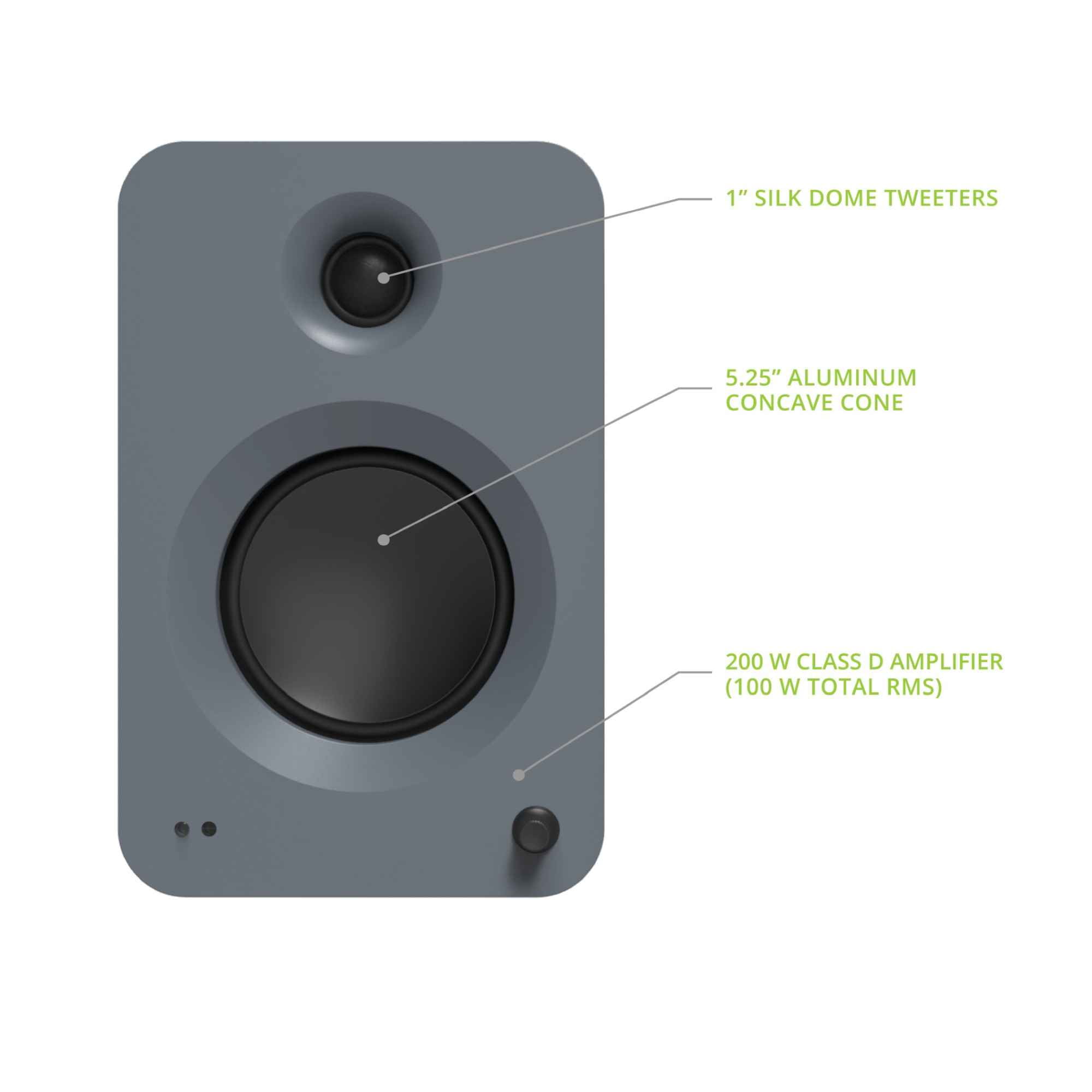 Kanto Ren Powered Speaker System (matte grey) and SUB8 Powered 8in Subwoofer (black)