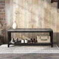 thumbnail image 6 of Musa Lower Storage Shelf Wood Vintage Gray Oak Bench, 6 of 16