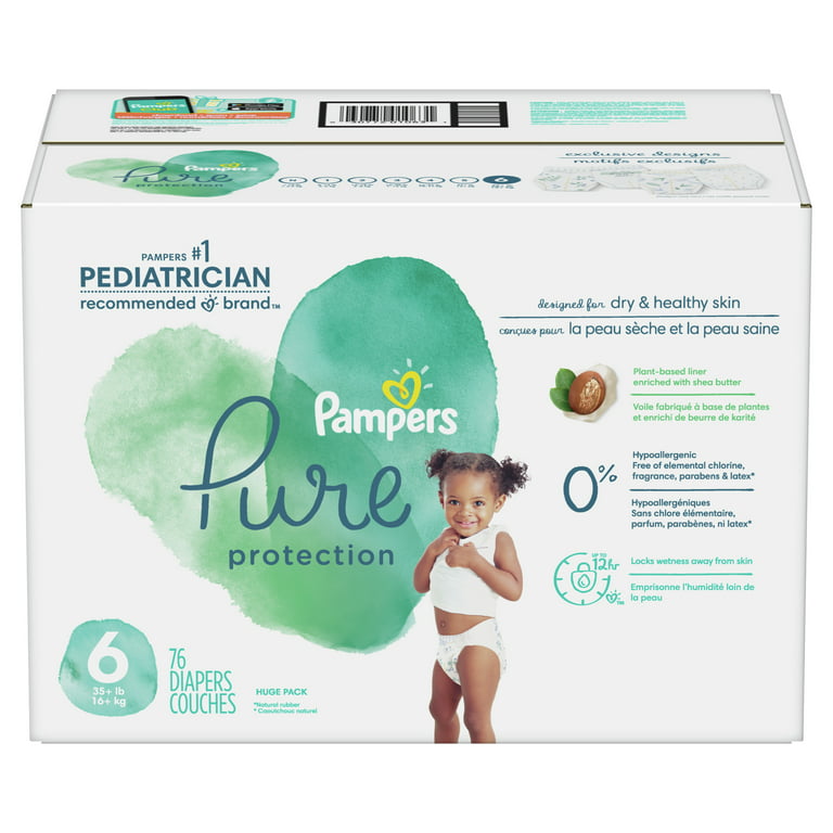  Diapers Size 2, 68 Count - Pampers Pure Protection Disposable  Baby Diapers, Hypoallergenic and Unscented Protection, Super Pack (Old  Version) : Baby