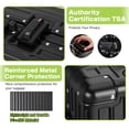 thumbnail image 6 of AMZFUN 20 Inch Luggage, Aluminium Frame, PC ABS Hard Shell Suitcases with Wheels, TSA Lock No Zipper, Black, 6 of 8