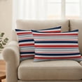 thumbnail image 6 of Outdoor Pillow Covers 20x12 Set of 2, Red Navy Blue Striped Waterproof Patio Throw Pillow Covers for Couch Sofa Chair, Farmhouse Stripes Modern Abstract Art Decorative Pillowcases for Throw Pillows, 6 of 9