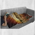 thumbnail image 6 of Desert Soft Flannel Fleece Blanket, Sunset over Central Australian Landscape Dreamy Dramatic Sky Scenic Nature, Cozy Plush for Indoor and Outdoor Use, 50" x 60", Orange Yellow Coral, by Ambesonne, 6 of 6