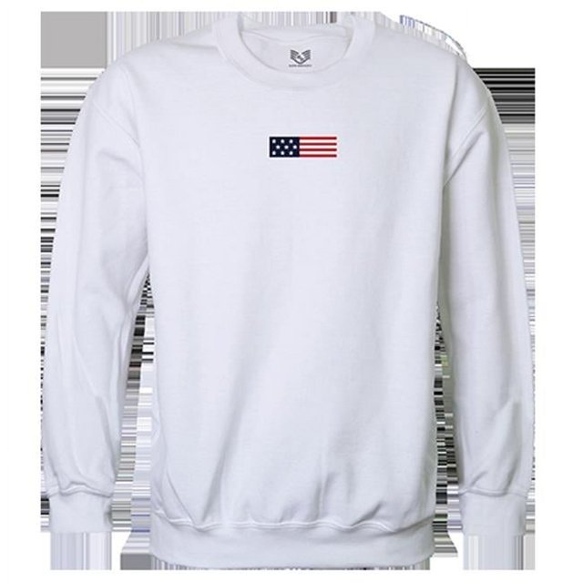 Rapid Dominance RS3-US1-WHT-05 Nous Drapeau 1 Graphique Sweat-Shirt Col Rond&44; Blanc - 2XL