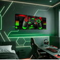 thumbnail image 2 of Erosebridal Red Blue Gaming , Teens Gamepad Print Wall Hanging Decor for Living Room, Futuristic Cubes Bedroom Decor, 2 of 5