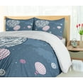 thumbnail image 5 of Ambesonne Retro Duvet Cover Set, Air Balloons Polka Dots, 2-Calking, Slate Blue Pale Pink, 5 of 7