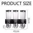 thumbnail image 5 of Dispensador de alimentos secos montado en la pared, dispensador de cereales triple de diseño contemporáneo para almacenar y dispensar alimentos fácilmente, contenedores confiables y duraderos,, 5 of 5