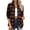Brown, variant on Women's Plaid Flannel Shirt Long Sleeve Button Down Casual Checkered Blouse Oversized Lumberjack Top Fall Winter Layering Piece Red Black Buffalo Check Soft Loose Fit Tunic Shacket Jacket
