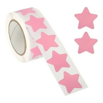 Uxcell 1" Star Stickers Roll, 500 Pcs Self-Adhesive Reward Stickers for Classroom Teacher Supplies and DIY Craft, Pink