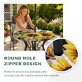 thumbnail image 6 of Sunflower Checkered Round Outdoor Tablecloth with Umbrella Hole Zipper, Black Buffalo Plaid Pastoral Flowers Elastic Fitted Table Cover, Waterproof Table Cloth for Patio Picnic Party Fits 36"-44", 6 of 9