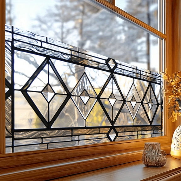Minimalist Translucent PVC Window Cling,PVC Light Filtering Static Decal for Home Kitchen Bathroom & Office, 17 x 39 Inches